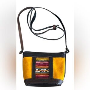 Vintage Handmade Cusco Peruvian Leather Shoulder Hobo Bag